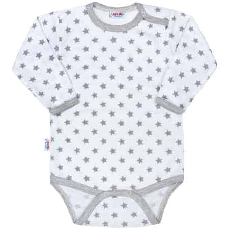 Kojenecké body New Baby Classic II šedé s hvězdičkami