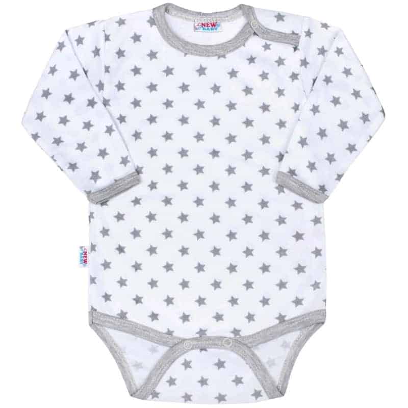 Kojenecké body New Baby Classic II šedé s hvězdičkami