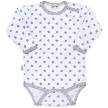 Kojenecké body New Baby Classic II šedé s hvězdičkami