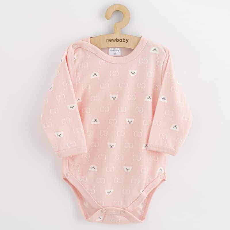 Kojenecké celorozepínací body New Baby Classic II medvídek bílý