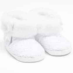 Kojenecké zimní krajkové kozačky New Baby 3-6 m bílé