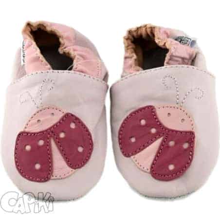 Kožené capáčky - BERUŠKA růžová - 18-24m