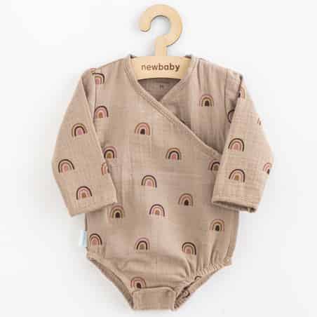 Kojenecké mušelínové body s bočním zavazováním New Baby Rainbow