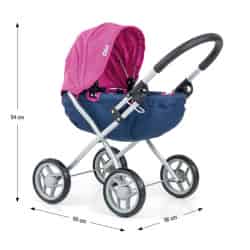 Dětský kočárek pro panenky Milly Mally Dori Prestige Navy