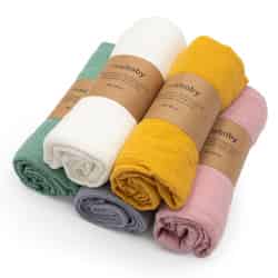 Mušelínová přikrývka New Baby mustard