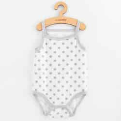 Kojenecké body bez rukávů New Baby Classic II hvězdičky šedé holka