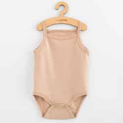 Kojenecké body bez rukávů New Baby Classic II světle béžové holka