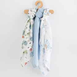 Bavlněné pleny s potiskem New Baby 70x80 cm 3 ks KLUK