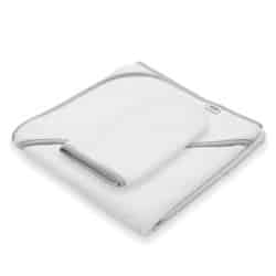 Dětská froté osuška s kapucí New Baby BASIC 80x80 bílo-šedá