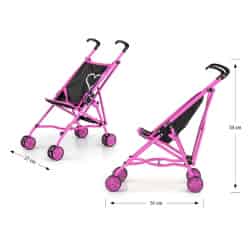 Dětský golfový kočárek pro panenky Milly Mally Julia Prestige Black