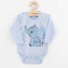 Kojenecké body s dlohým rukávem New Baby Happy Elephant blue