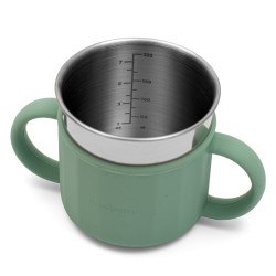 Dětský silikonový hrneček 2v1 New Baby zelený