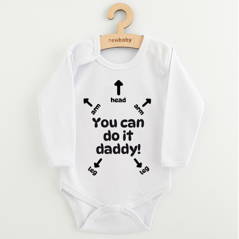 Dětské body s potiskem New Baby You can do it daddy!