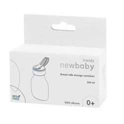 Silikonová lahvička na mateřské mléko New Baby hnědá