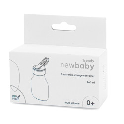 Silikonová lahvička na mateřské mléko New Baby modrá