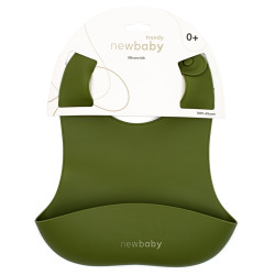 Silikonový bryndák New Baby olivově zelená