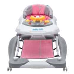 Dětské chodítko s houpačkou a silikonovými kolečky Baby Mix růžové