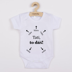 Dětské body s potiskem New Baby Tati, to dáš! - krátký rukáv