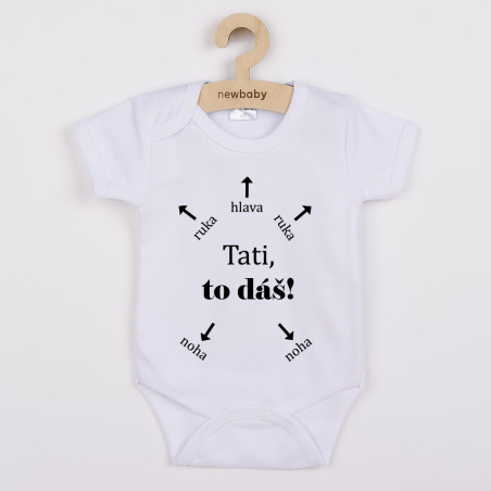 Dětské body s potiskem New Baby Tati, to dáš! - krátký rukáv