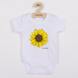 Dětské body s potiskem New Baby Slunečnice - krátký rukáv