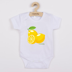 Dětské body s potiskem New Baby Lemon - krátký rukáv