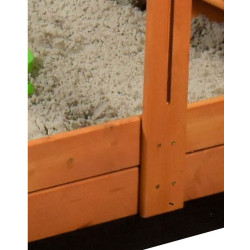 Dětské dřevěné pískoviště se stříškou Baby Mix 120x120 cm červeno-bílé