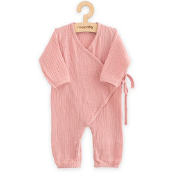 Kojenecký mušelínový overal New Baby pink