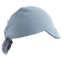 Dětský letní mušelínový šátek s kšiltem New Baby blue