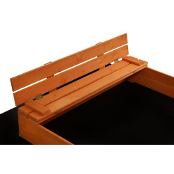 Dětské dřevěné uzavíratelné pískoviště s lavičkami a stříškou Baby Mix 120x120 cm šedé