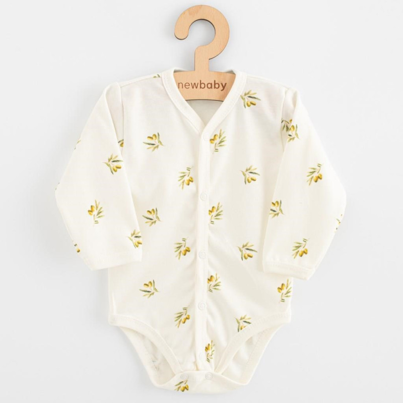 Kojenecké celorozepínací body s dlouhým rukávem z organické bavlny New Baby Olivy