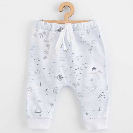 Dětské bavlněné kalhoty Jogger New Baby For Babies ocean