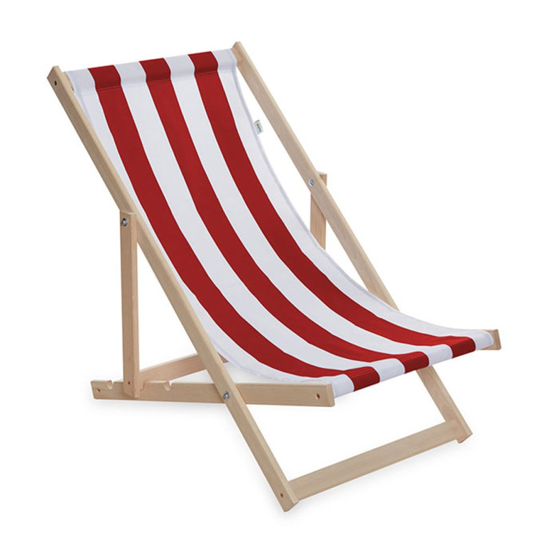 Zahradní lehátko plážové skládací Baby Mix červeno-bílé