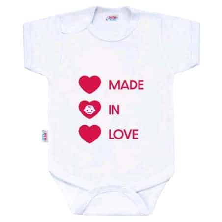 Body s potiskem New Baby MADE IN LOVE