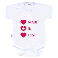 Body s potiskem New Baby MADE IN LOVE