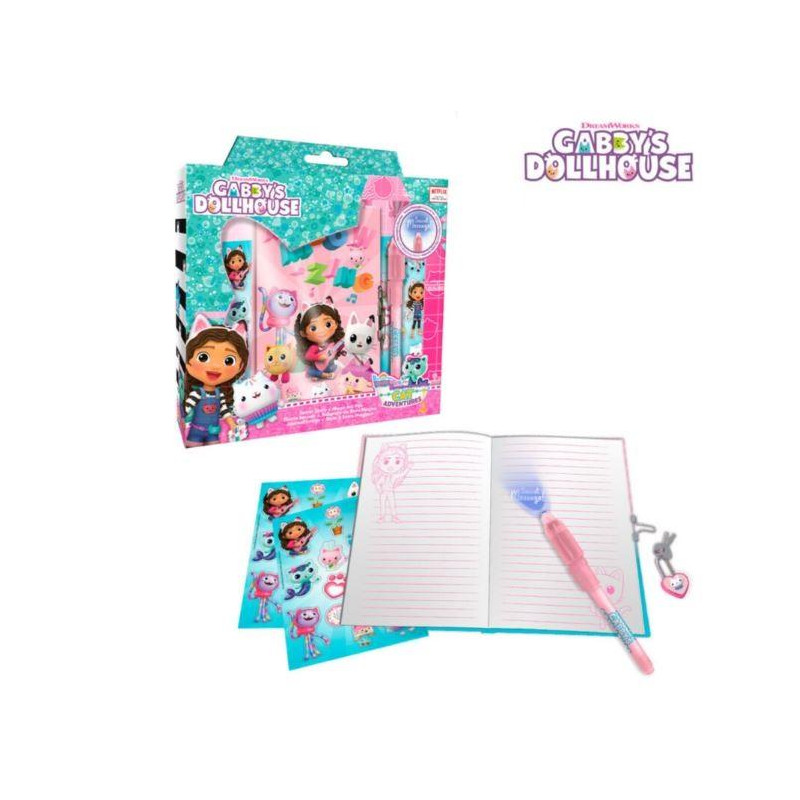 DÁRKOVÁ SADA TAJNÉ PERO, NOTES A SAMOLEPKY GÁBININ KOUZELNÝ DOMEK