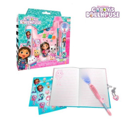 DÁRKOVÁ SADA TAJNÉ PERO, NOTES A SAMOLEPKY GÁBININ KOUZELNÝ DOMEK