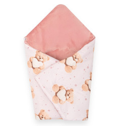 Zateplená zavinovačka do autosedačky New Baby Love Teddy Bear pink