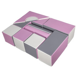Pěnové kostky-obří stavebnice 11 ks white-light pink-grey