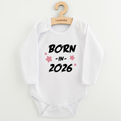 Dětské body s potiskem New Baby BORN IN 2026 pink