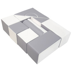Pěnové kostky-obří stavebnice 11 ks white-grey