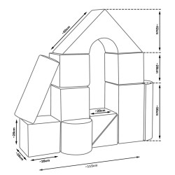 Pěnové kostky-obří stavebnice 11 ks white-grey