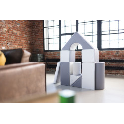 Pěnové kostky-obří stavebnice 11 ks white-grey