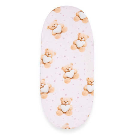 Bavlněné prostěradlo do kočárku New Baby Love Teddy Bear 35x75cm pink