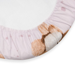 Bavlněné prostěradlo do kočárku New Baby Love Teddy Bear 35x75cm pink