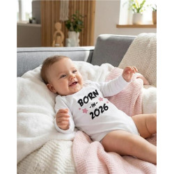 Dětské body s potiskem New Baby BORN IN 2026 pink