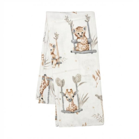 Flanelová plena s potiskem New Baby ZOO beige