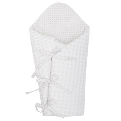 Luxusní šněrovací zavinovačka z Minky New Baby bílá 75x75 cm