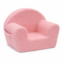 Dětské křeslo s boční kapsou New Baby Teddy pink