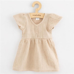Kojenecké mušelínové šaty New Baby beige