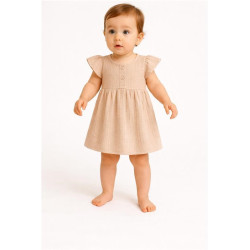 Kojenecké mušelínové šaty New Baby beige